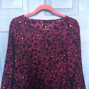 The Limited Purple and Gold Animal Print Blouse